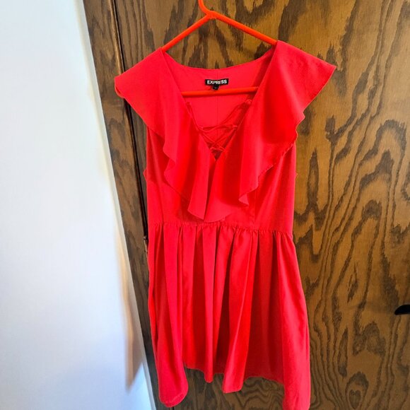Red/Orange Ruffle Dress - Picture 6 of 9
